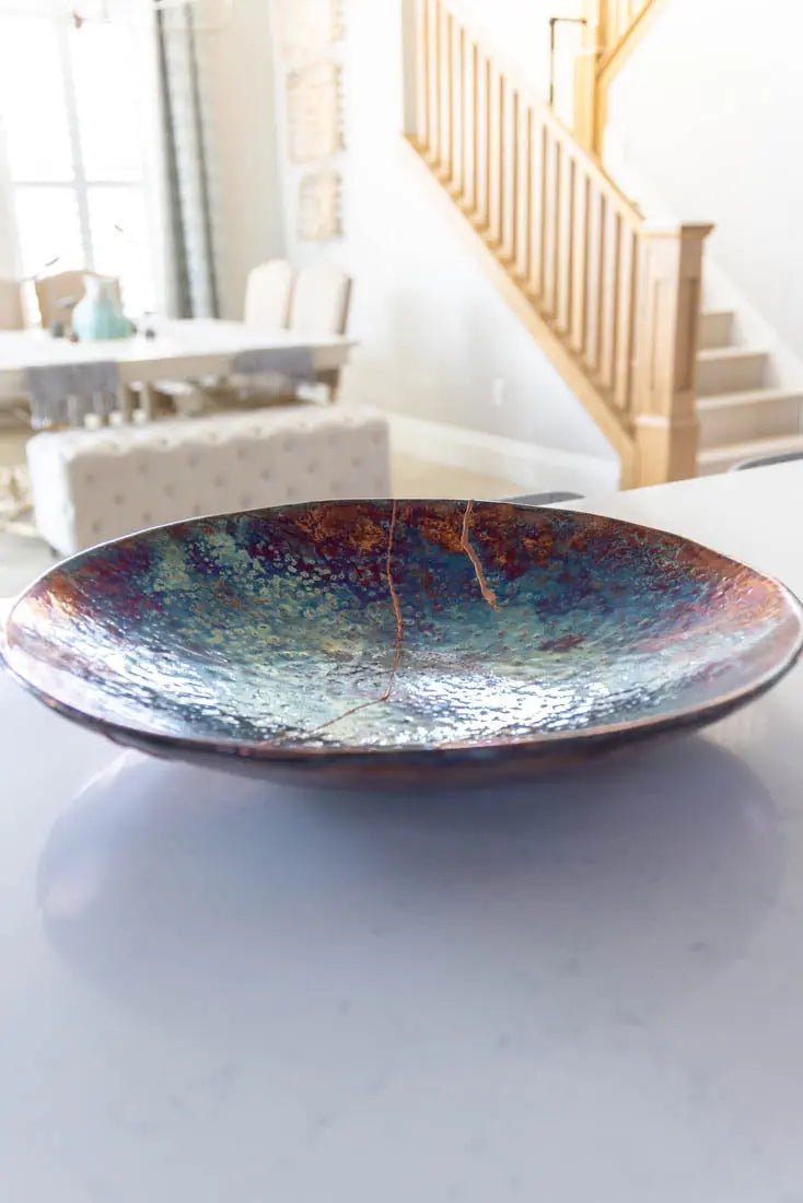 Bowl #01 XXL Raku Kintsugi Decorative Bowl (Big Bowl Series) - Dan Pearce Ceramics