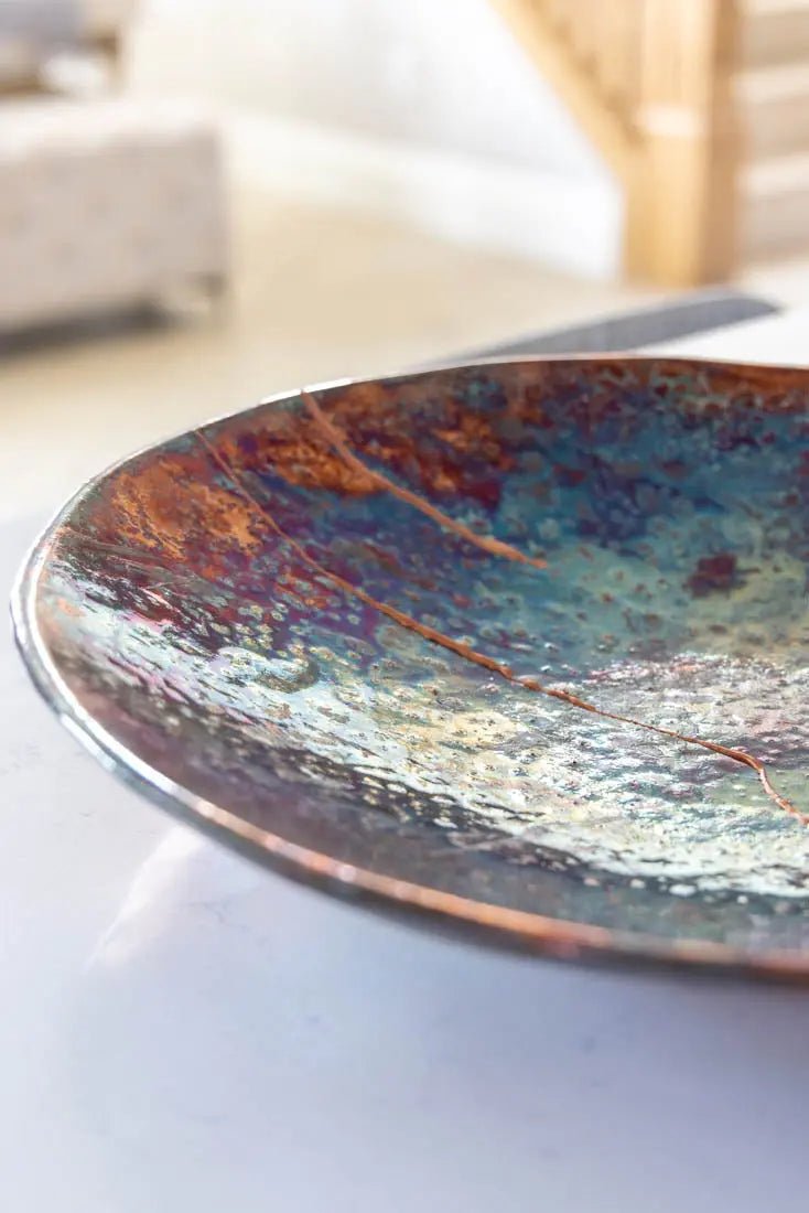 Bowl #01 XXL Raku Kintsugi Decorative Bowl (Big Bowl Series) - Dan Pearce Ceramics