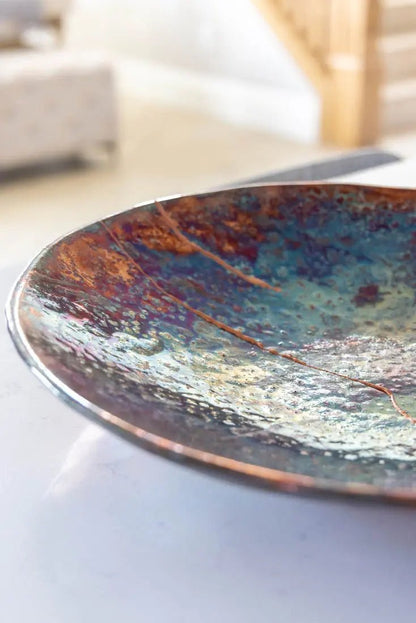 Bowl #01 XXL Raku Kintsugi Decorative Bowl (Big Bowl Series) - Dan Pearce Ceramics