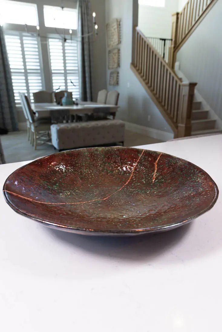 Bowl #01 XXL Raku Kintsugi Decorative Bowl (Big Bowl Series) - Dan Pearce Ceramics