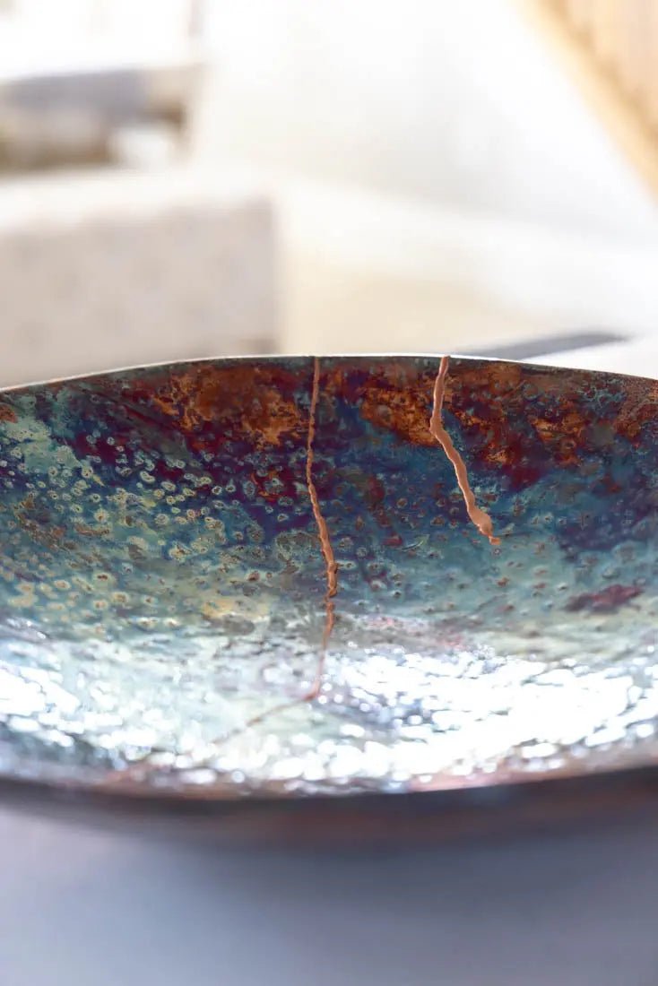 Bowl #01 XXL Raku Kintsugi Decorative Bowl (Big Bowl Series) - Dan Pearce Ceramics