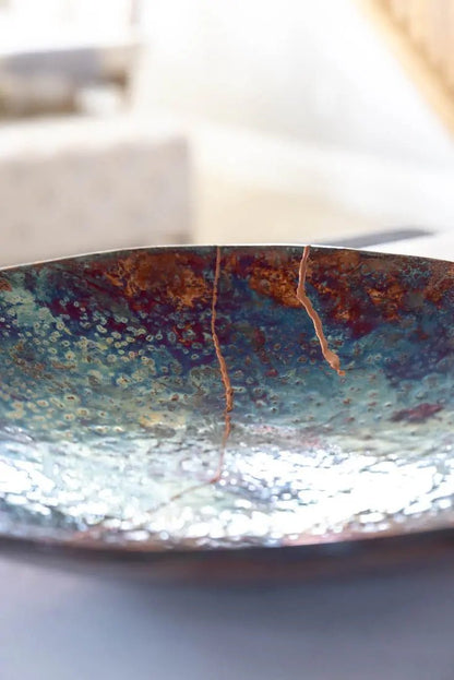 Bowl #01 XXL Raku Kintsugi Decorative Bowl (Big Bowl Series) - Dan Pearce Ceramics