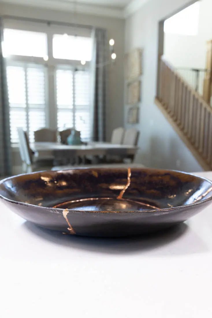 Bowl #02 XXL Kintsugi Stoneware Decorative Bowl (Big Bowl Series) - Dan Pearce Ceramics