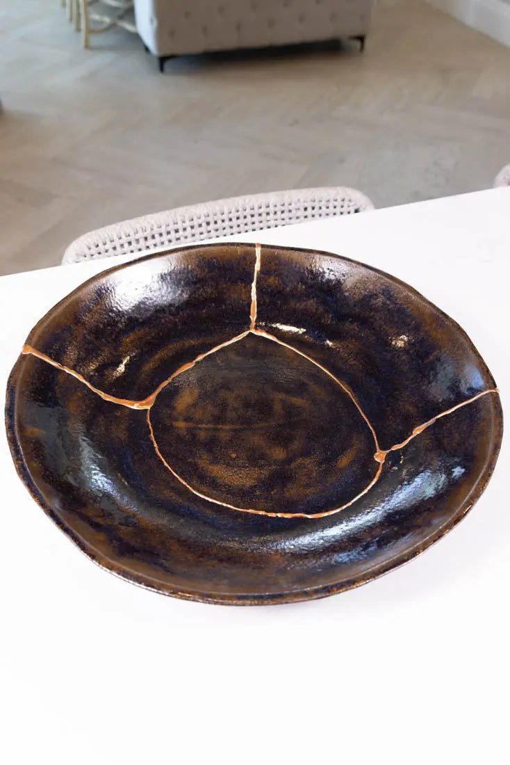 Bowl #02 XXL Kintsugi Stoneware Decorative Bowl (Big Bowl Series) - Dan Pearce Ceramics