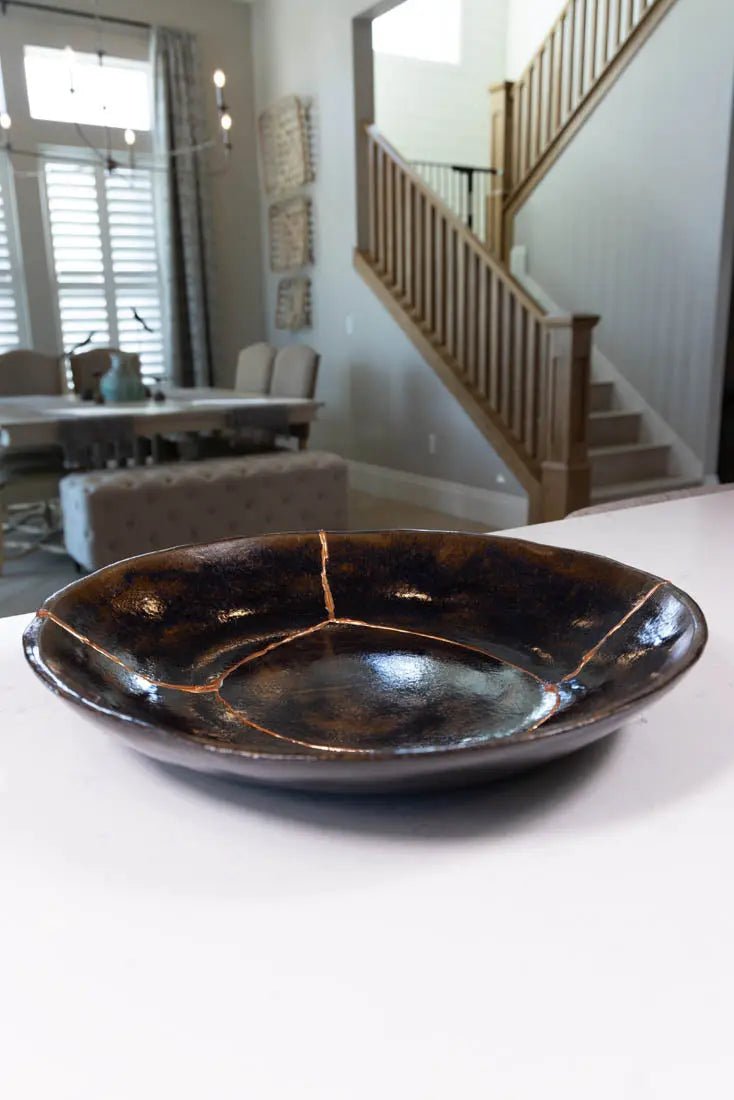 Bowl #02 XXL Kintsugi Stoneware Decorative Bowl (Big Bowl Series) - Dan Pearce Ceramics