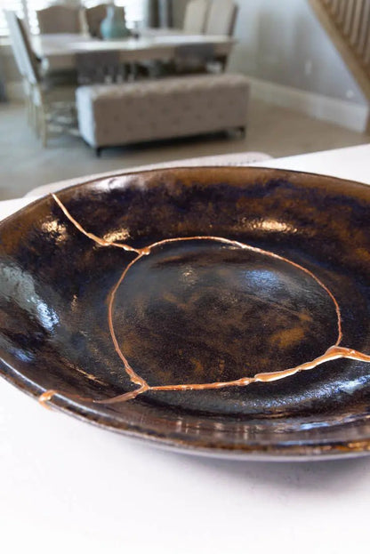 Bowl #02 XXL Kintsugi Stoneware Decorative Bowl (Big Bowl Series) - Dan Pearce Ceramics