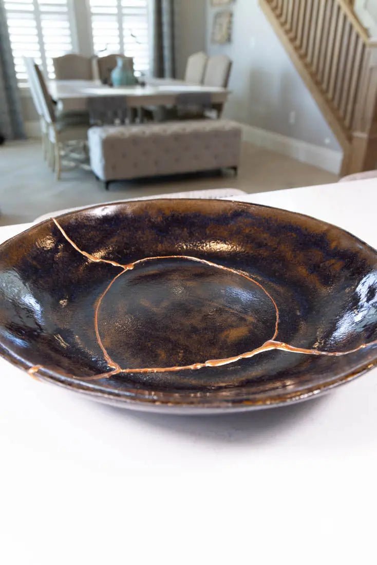 Bowl #02 XXL Kintsugi Stoneware Decorative Bowl (Big Bowl Series) - Dan Pearce Ceramics