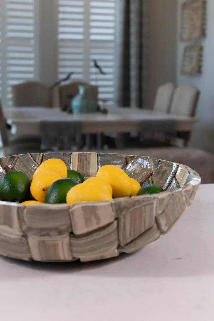 Bowl #04 XXL Stoneware Woven Nerikomi Decorative Bowl (Big Bowl Series) - Dan Pearce Ceramics