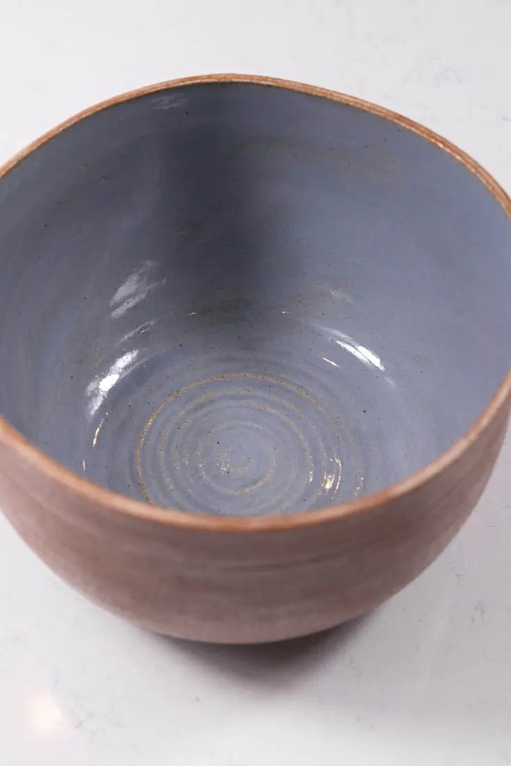 Bowl #09 XL Stoneware Shino Blue & Classic Shino Serving Bowl (Big Bowl Series) Seconds - Dan Pearce Ceramics