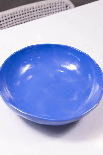 Bowl #14 Large Upsala Blue Porcelain Thumped Bowl (Big Bowl Series) - Dan Pearce Ceramics