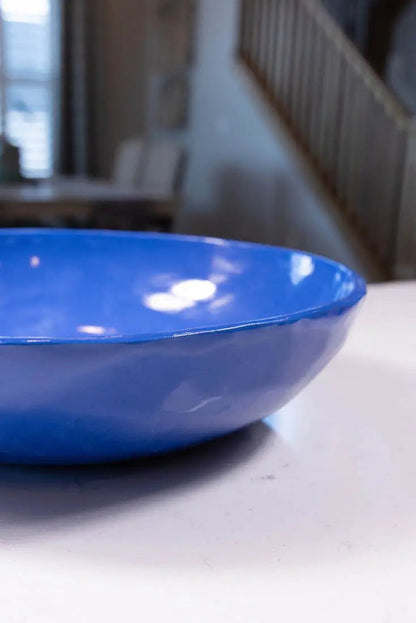 Bowl #15 XXL Upsala Blue Porcelain Thumped Bowl (Big Bowl Series) - Dan Pearce Ceramics