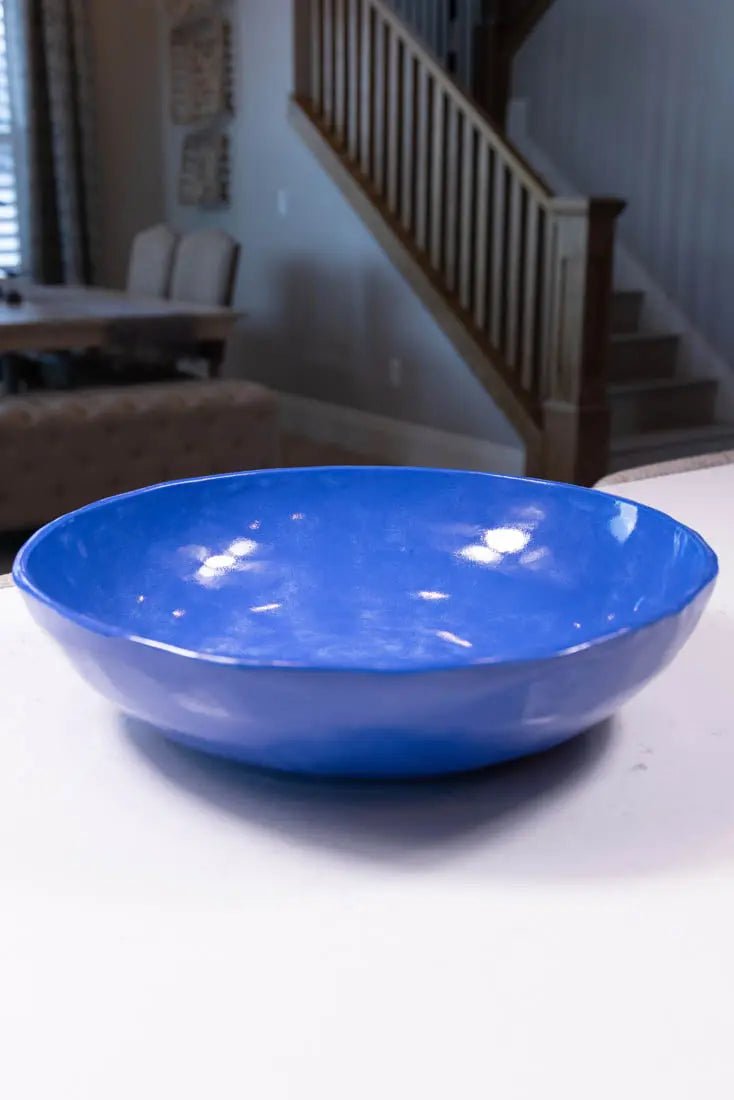 Bowl #15 XXL Upsala Blue Porcelain Thumped Bowl (Big Bowl Series) - Dan Pearce Ceramics