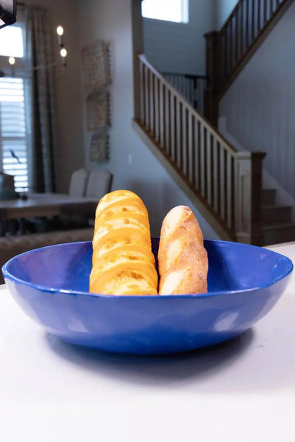 Bowl #15 XXL Upsala Blue Porcelain Thumped Bowl (Big Bowl Series) - Dan Pearce Ceramics