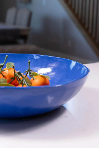 Bowl #15 XXL Upsala Blue Porcelain Thumped Bowl (Big Bowl Series) - Dan Pearce Ceramics