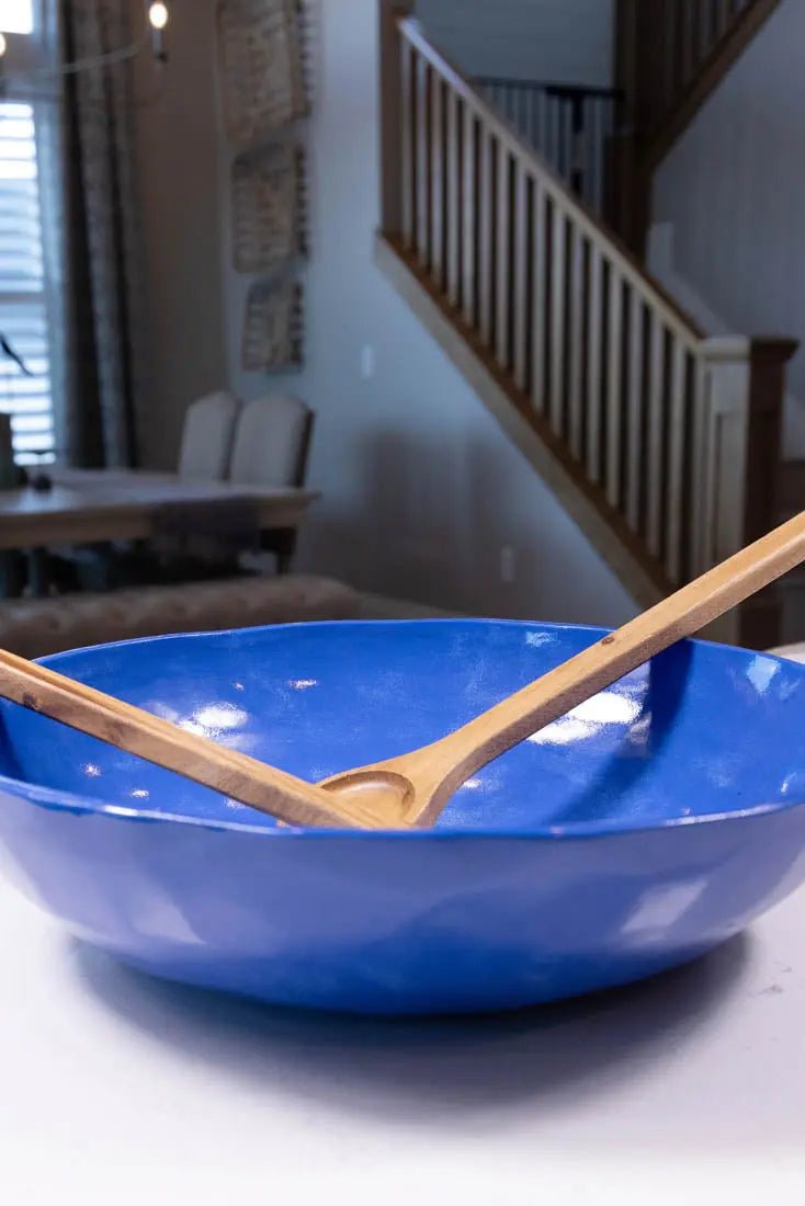 Bowl #15 XXL Upsala Blue Porcelain Thumped Bowl (Big Bowl Series) - Dan Pearce Ceramics