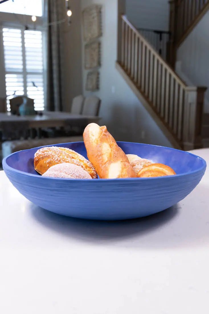 Bowl #17 XXL Upsala Blue Porcelain Textured Bowl (Big Bowl Series) - Dan Pearce Ceramics