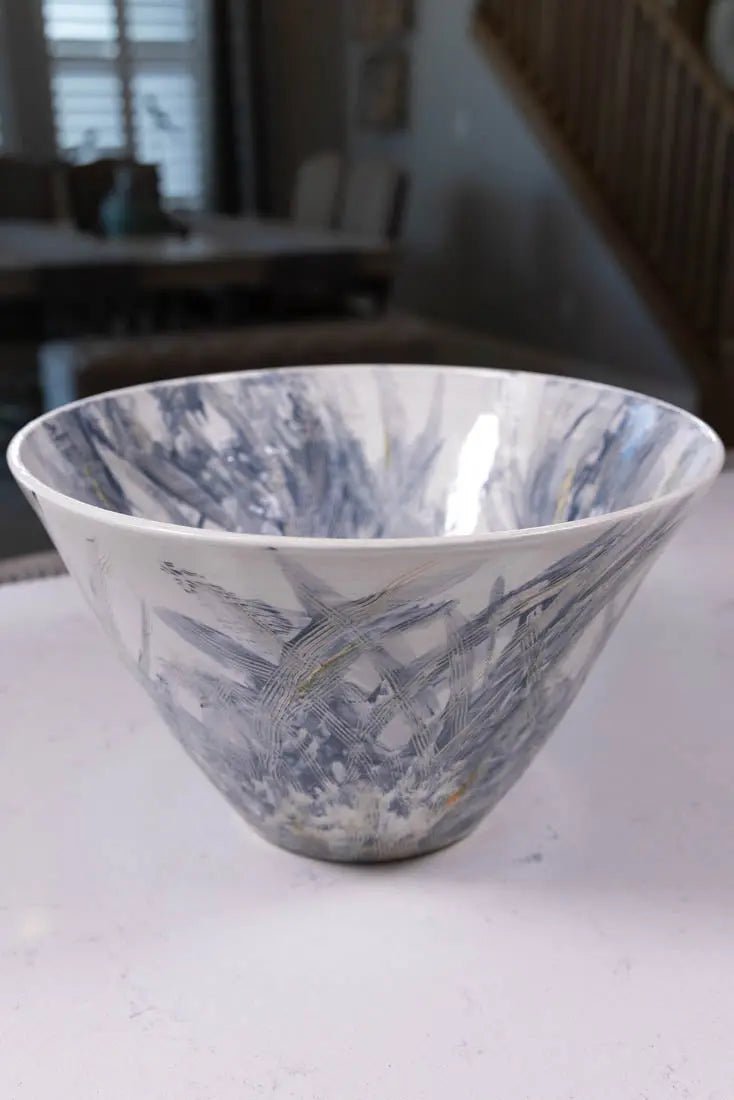 Bowl #36 XL Stoneware "Painted" Impressionist Decorative Bowl (Big Bowl Series) - Dan Pearce Ceramics