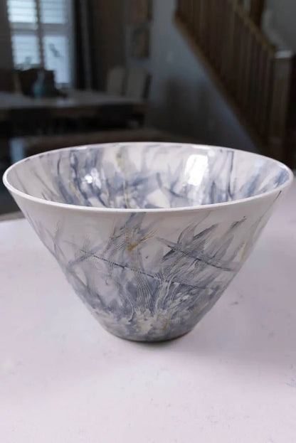 Bowl #36 XL Stoneware "Painted" Impressionist Decorative Bowl (Big Bowl Series) - Dan Pearce Ceramics