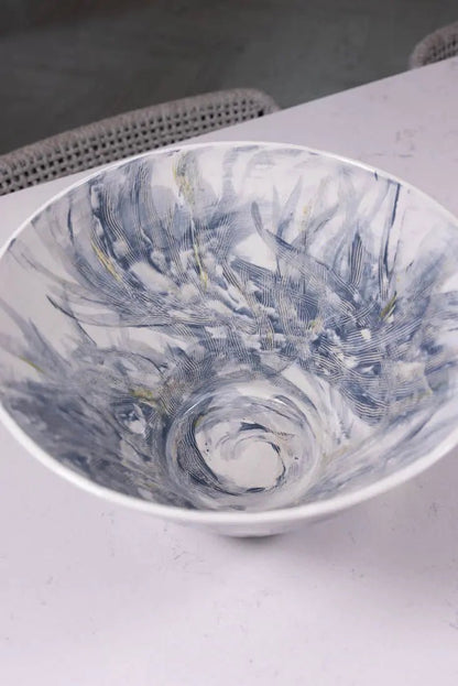 Bowl #36 XL Stoneware "Painted" Impressionist Decorative Bowl (Big Bowl Series) - Dan Pearce Ceramics