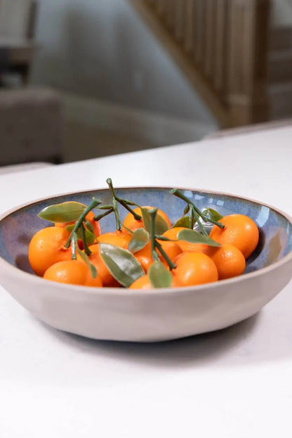 Bowl #37 Large Gray Stoneware Decorative Thumped Serving Bowl (Big Bowl Series) - Dan Pearce Ceramics