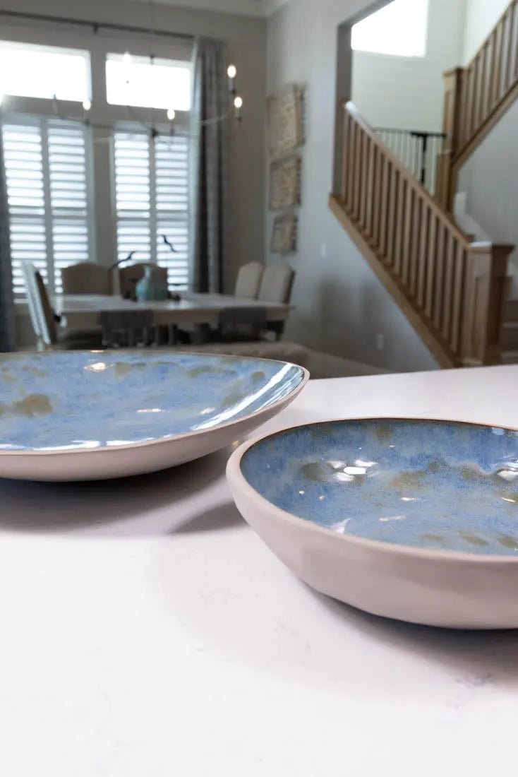 Bowl #37 Large Gray Stoneware Decorative Thumped Serving Bowl (Big Bowl Series) - Dan Pearce Ceramics