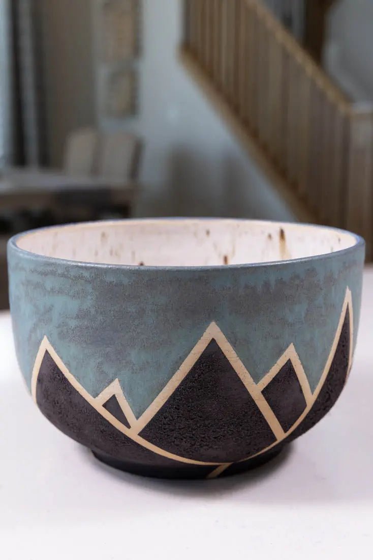 Bowl #44 XL Stoneware Magma Mountain Range Serving Bowl (Big Bowl Series) - Dan Pearce Ceramics