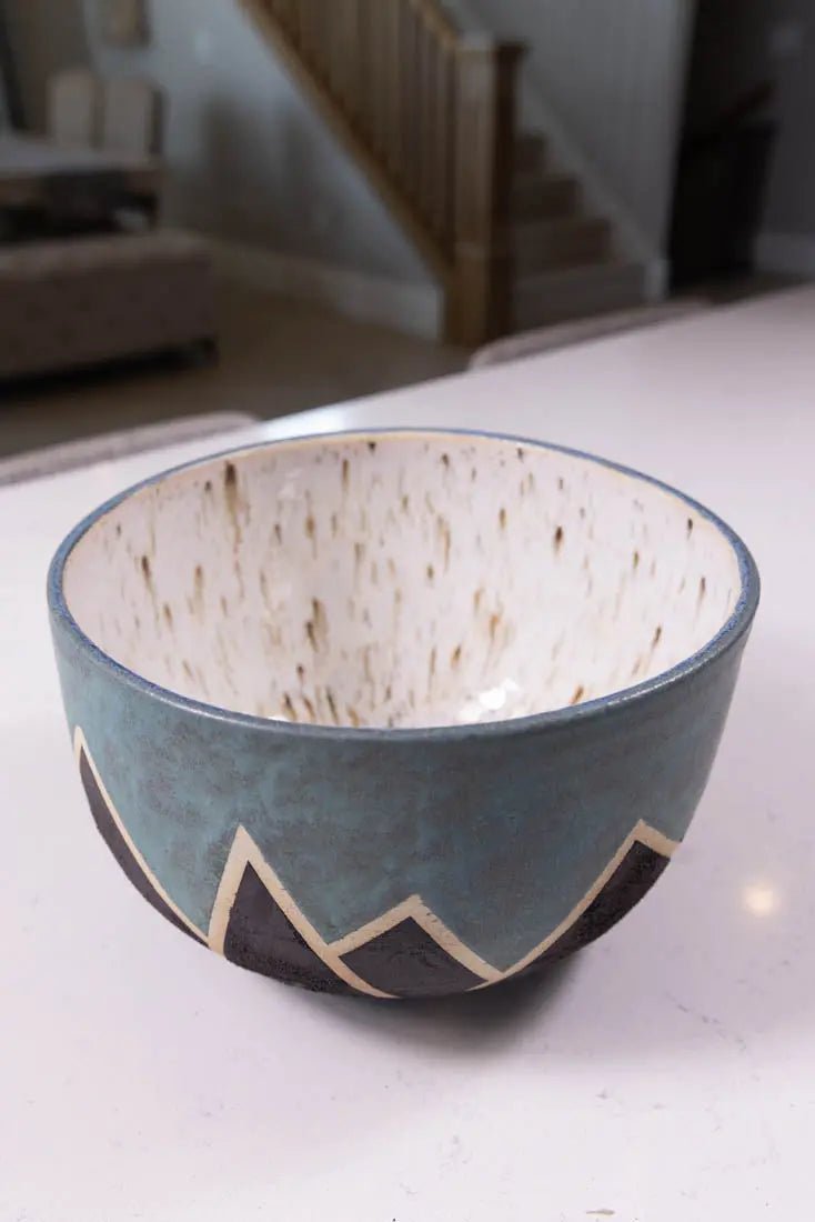 Bowl #44 XL Stoneware Magma Mountain Range Serving Bowl (Big Bowl Series) - Dan Pearce Ceramics