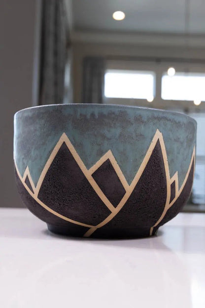 Bowl #44 XL Stoneware Magma Mountain Range Serving Bowl (Big Bowl Series) - Dan Pearce Ceramics