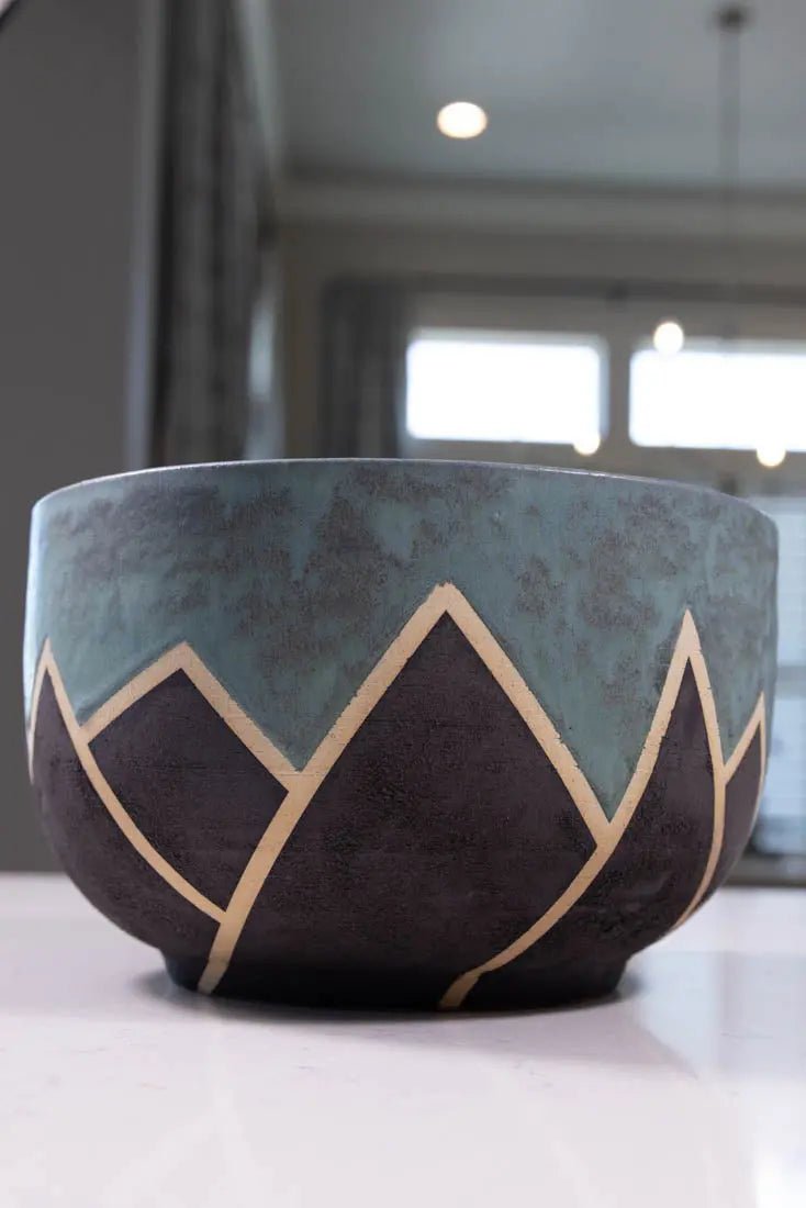 Bowl #44 XL Stoneware Magma Mountain Range Serving Bowl (Big Bowl Series) - Dan Pearce Ceramics