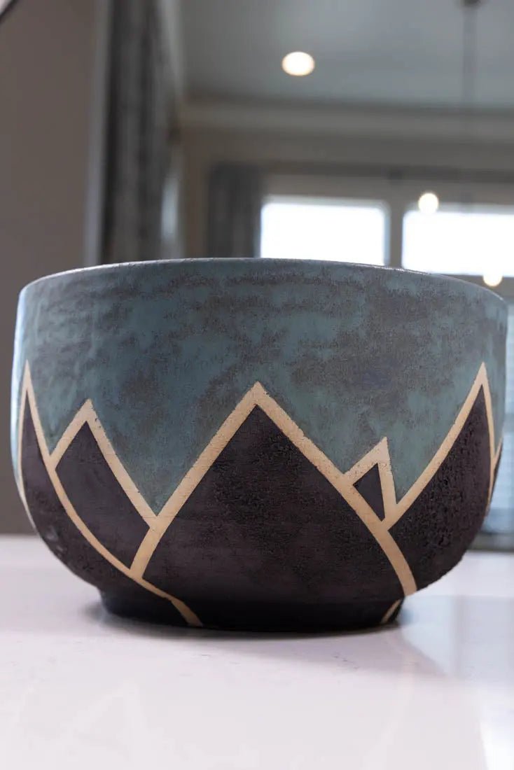 Bowl #44 XL Stoneware Magma Mountain Range Serving Bowl (Big Bowl Series) - Dan Pearce Ceramics