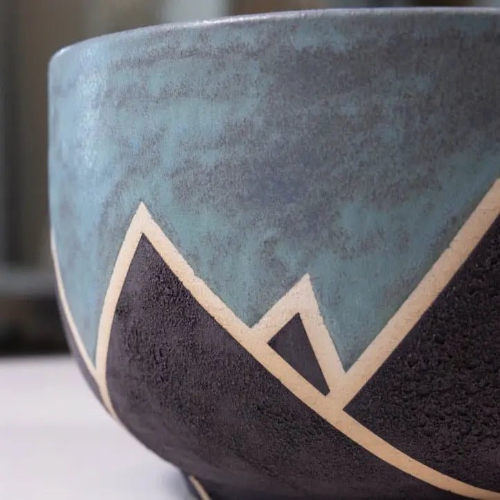 Bowl #44 XL Stoneware Magma Mountain Range Serving Bowl (Big Bowl Series) - Dan Pearce Ceramics