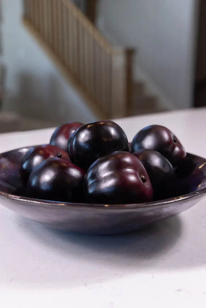 Bowl #47 Medium - Large Stoneware Multi - Colored Dark Serving Bowl (Big Bowl Series) - Dan Pearce Ceramics