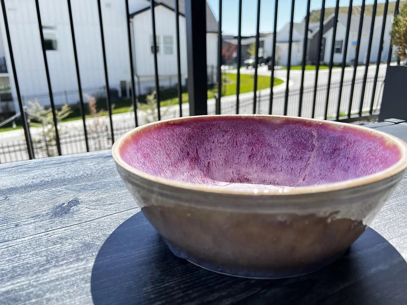 Burgundy & Honey Colored Serving Bowl - Dan Pearce Ceramics