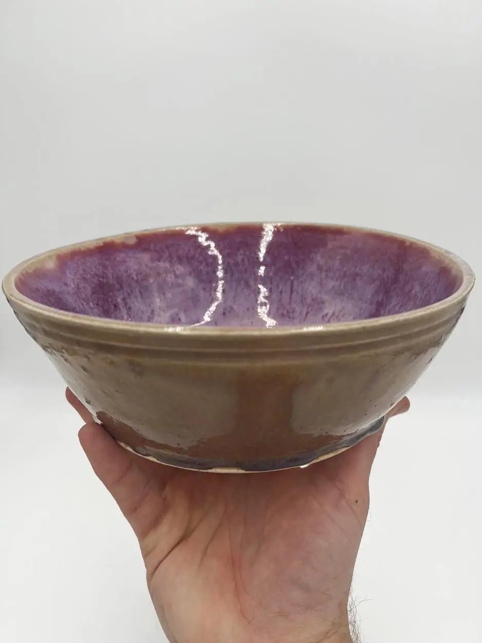 Burgundy & Honey Colored Serving Bowl - Dan Pearce Ceramics