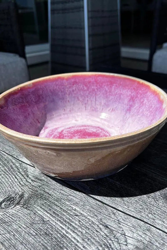 Burgundy & Honey Colored Serving Bowl - Dan Pearce Ceramics