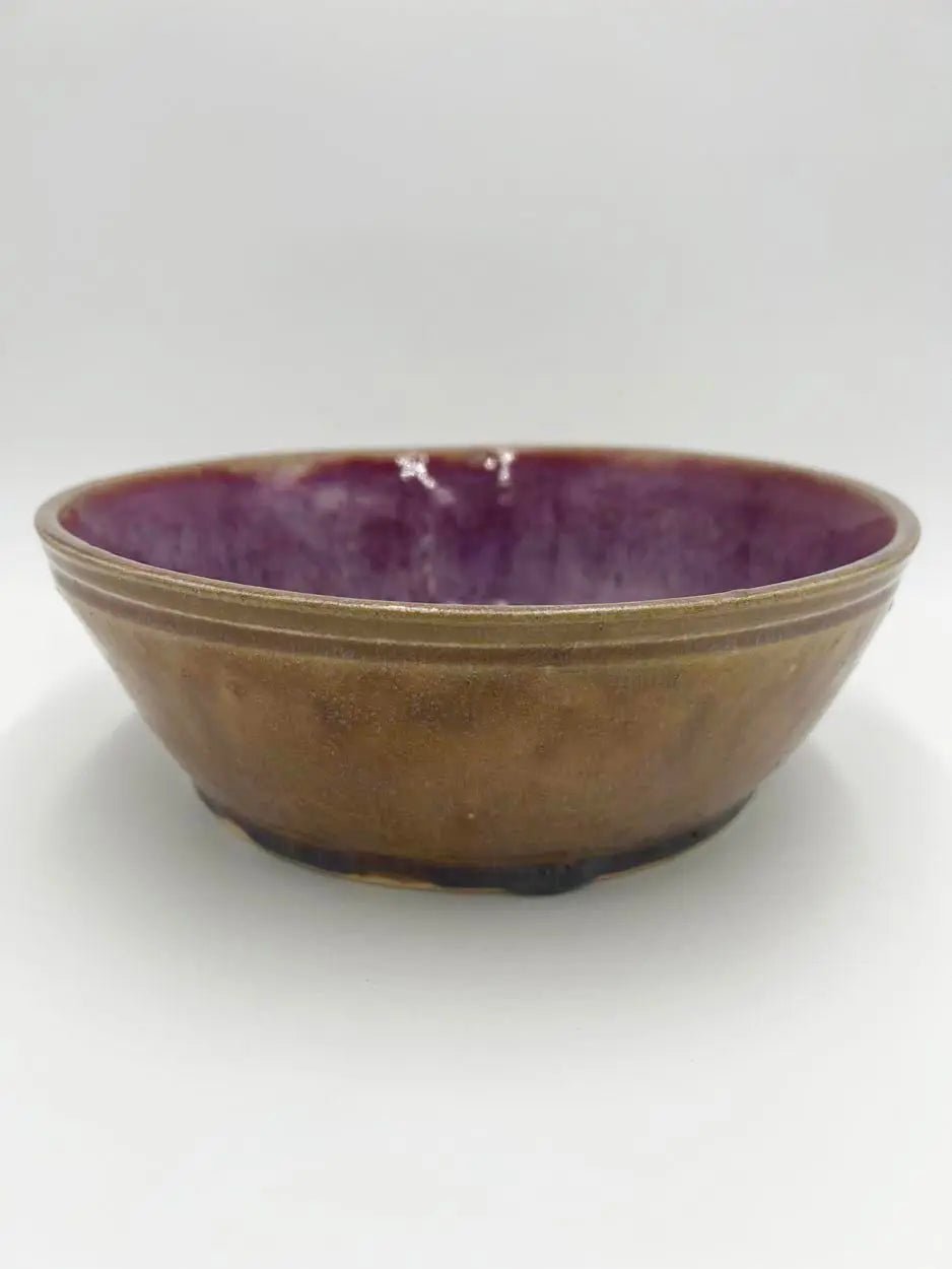 Burgundy & Honey Colored Serving Bowl - Dan Pearce Ceramics