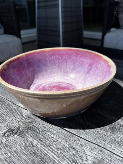 Burgundy & Honey Colored Serving Bowl - Dan Pearce Ceramics