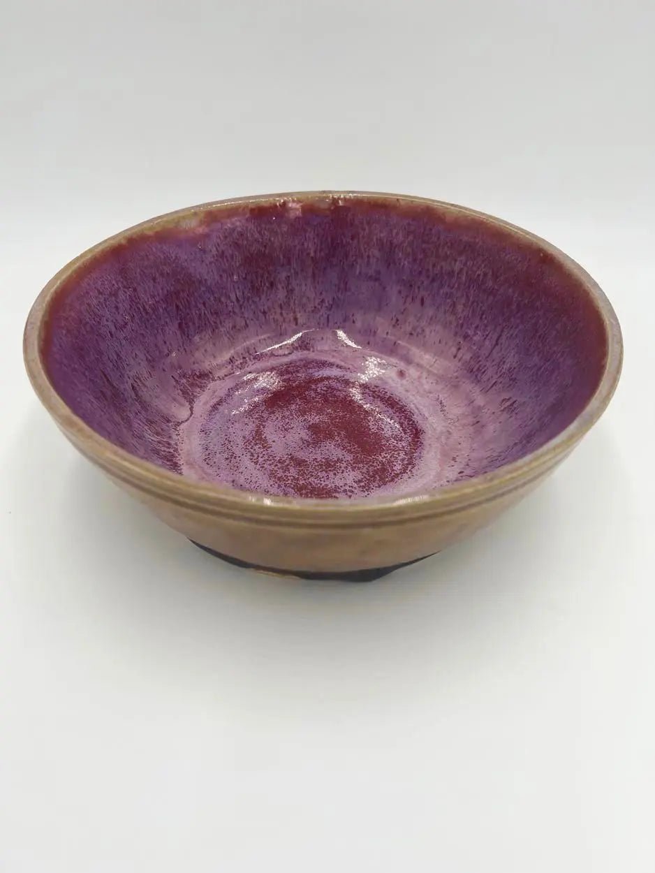 Burgundy & Honey Colored Serving Bowl - Dan Pearce Ceramics