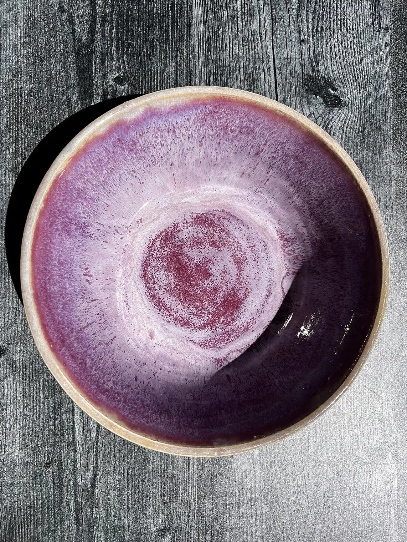 Burgundy & Honey Colored Serving Bowl - Dan Pearce Ceramics