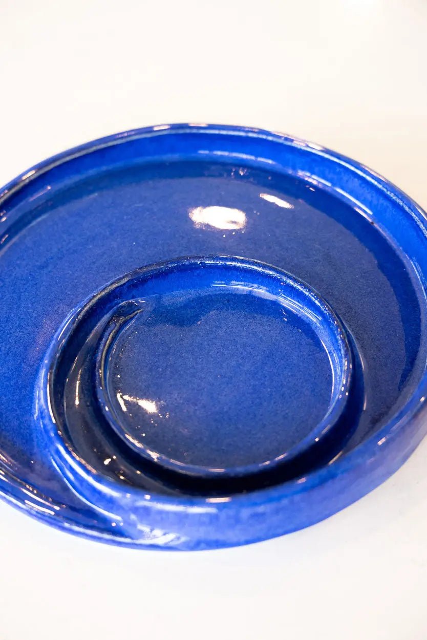 Cheeseball & Crackers Serving Platter: Rich Blues - Dan Pearce Ceramics