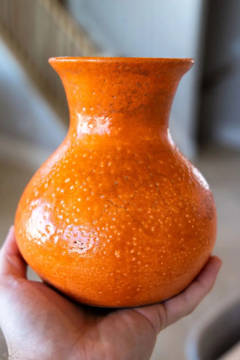 Contemporary Raku Pot/Vase: Orange Peel - Dan Pearce Ceramics