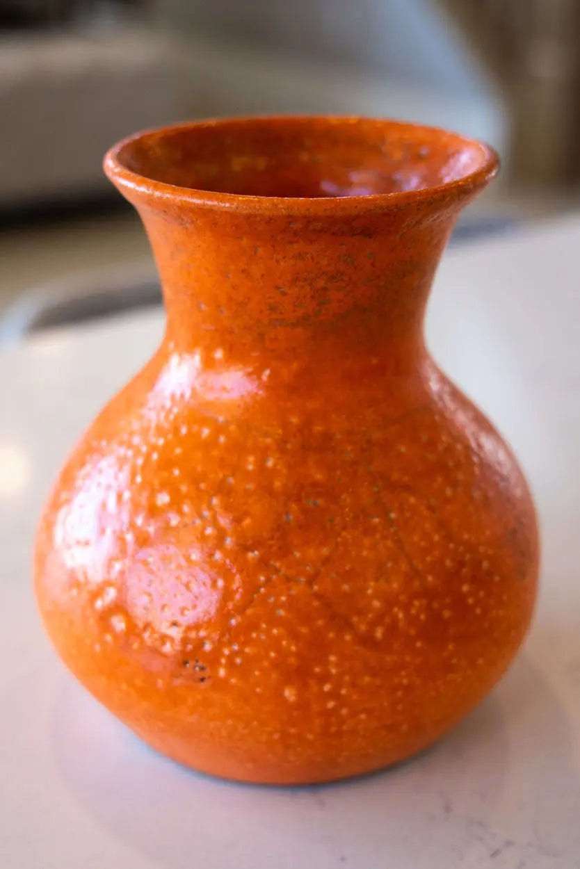 Contemporary Raku Pot/Vase: Orange Peel - Dan Pearce Ceramics