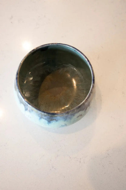 Decorative Bowl/Pot: Sage Green, Darks, & Tans - Dan Pearce Ceramics