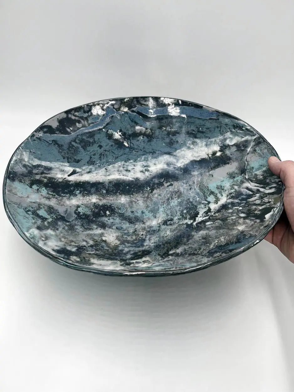 Eight - Clay Marbled XL Slant Serving Dish - Dan Pearce Ceramics