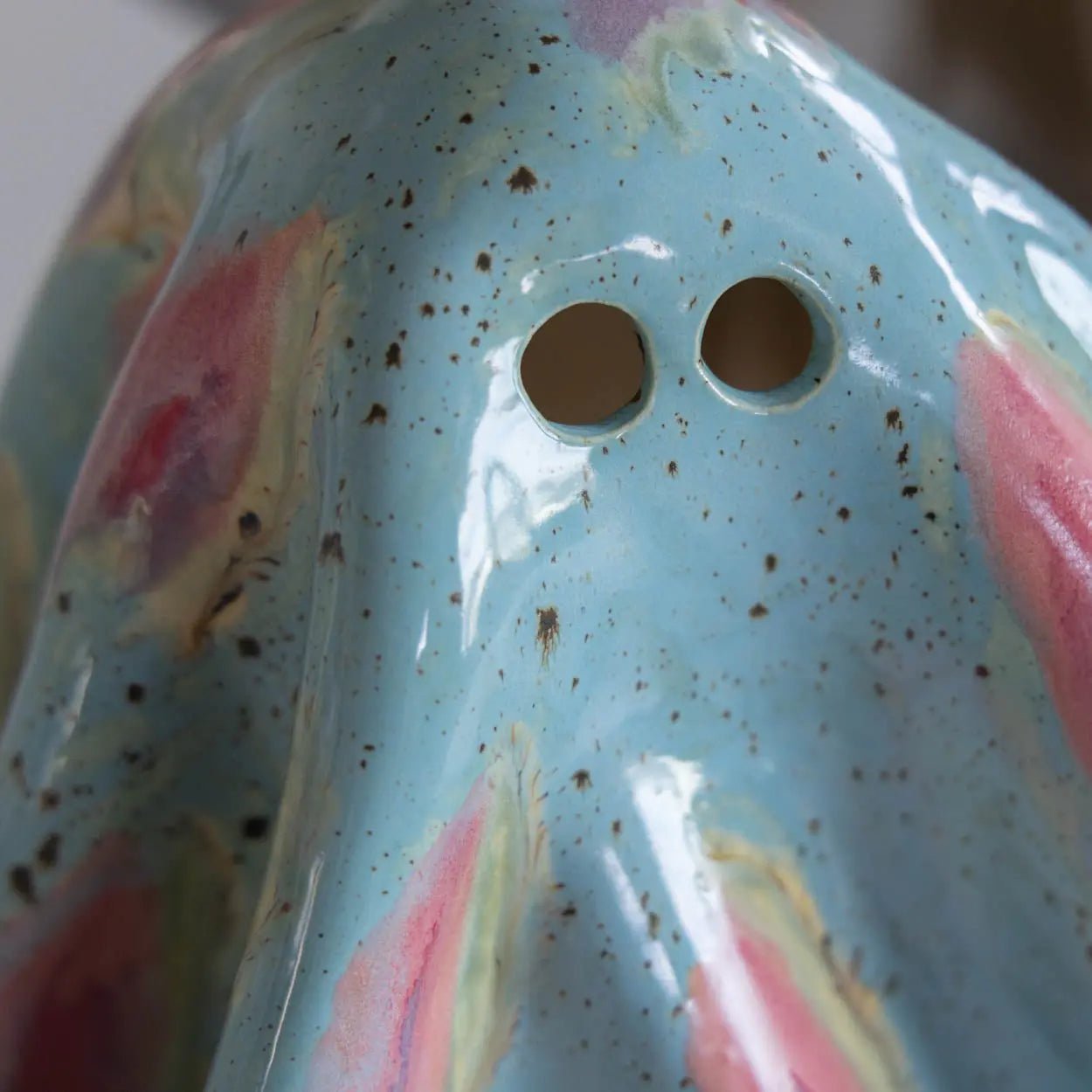 "Ghosty" XL Porcelain Ghost - Abstract Art (Baby Blues, Pinks, Purples, Greens) - Dan Pearce Ceramics