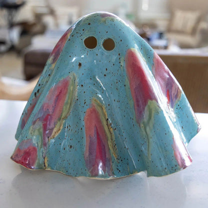 "Ghosty" XL Porcelain Ghost - Abstract Art (Baby Blues, Pinks, Purples, Greens) - Dan Pearce Ceramics