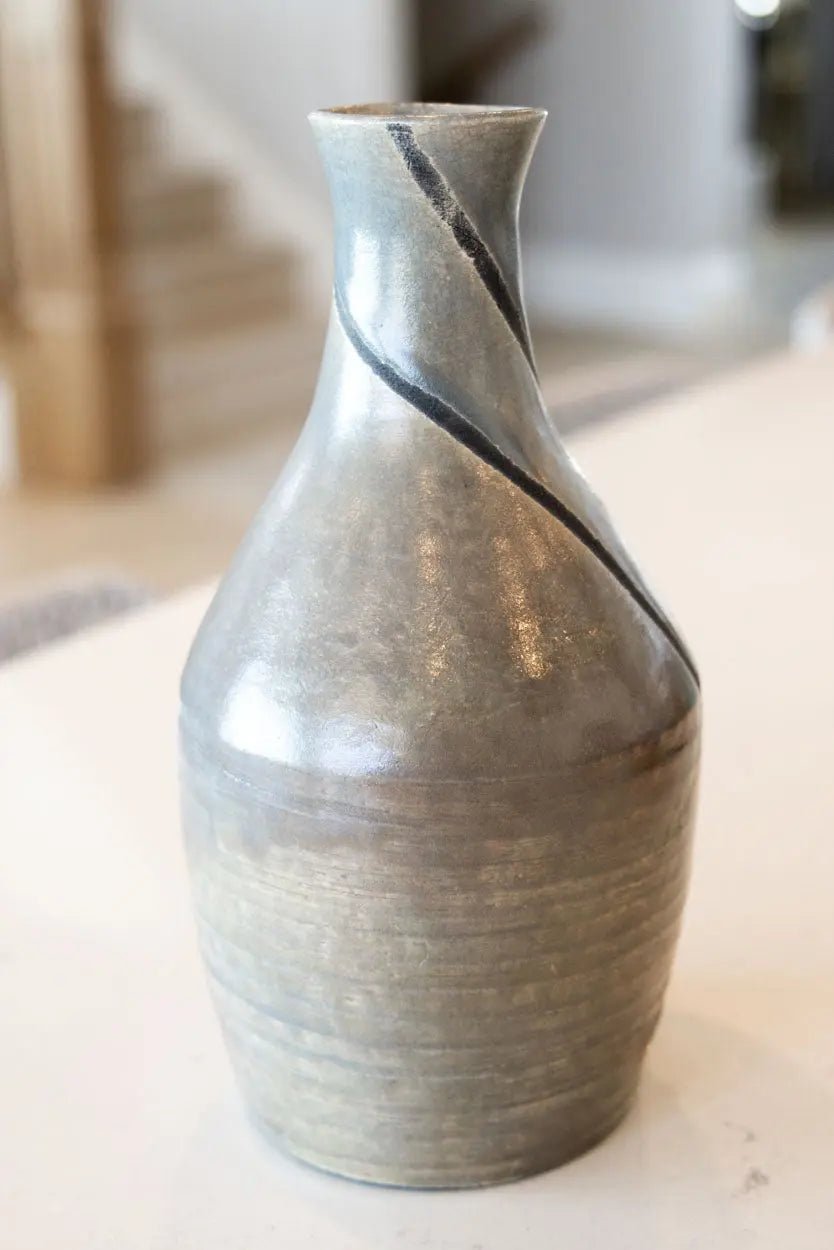 Large Contemporary Raku Vase/Pot: Iridescent Grays & Silvers - Dan Pearce Ceramics