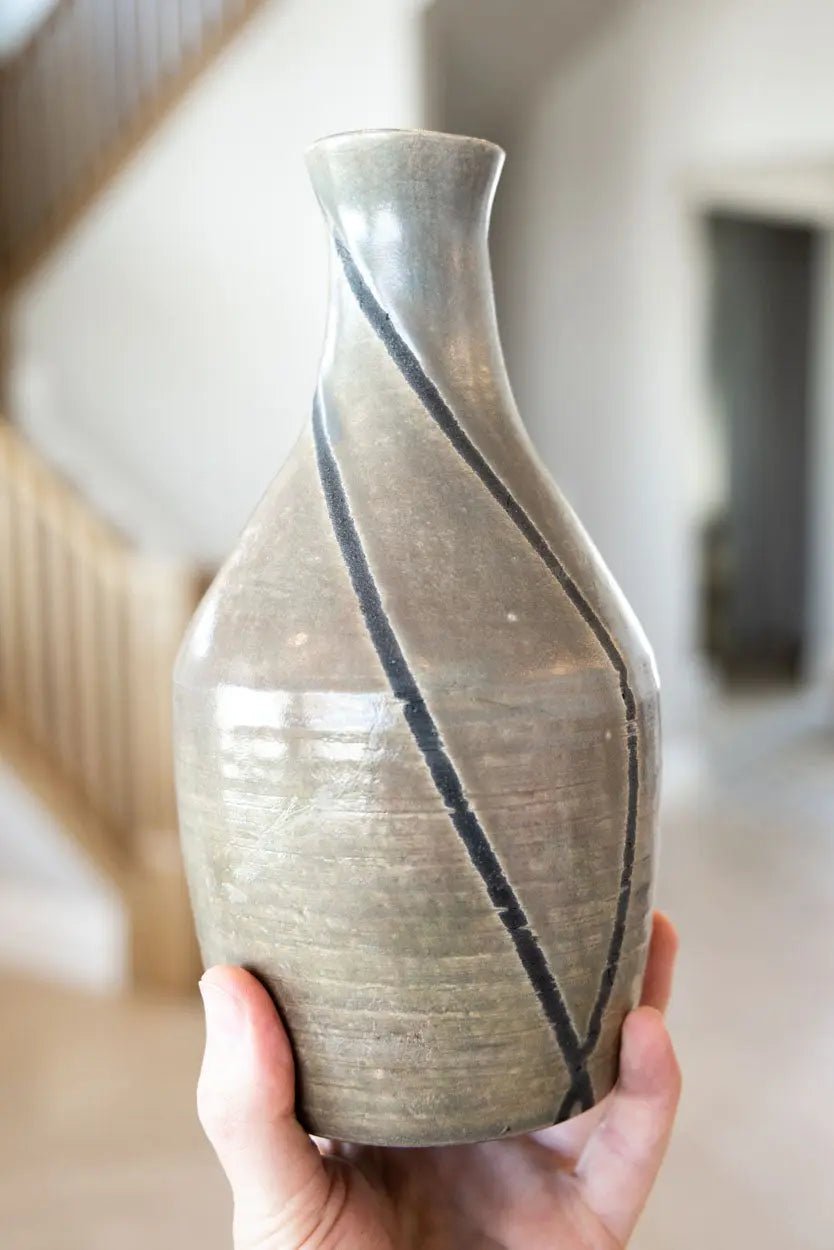 Large Contemporary Raku Vase/Pot: Iridescent Grays & Silvers - Dan Pearce Ceramics