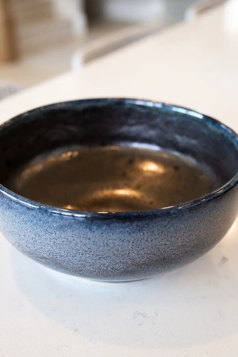 Large Decorative Bowl: Bronze, Black, & Blue - Dan Pearce Ceramics