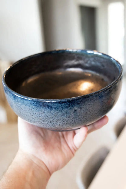 Large Decorative Bowl: Bronze, Black, & Blue - Dan Pearce Ceramics